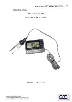 Instruction Manual &ndash; Min/Max Thermometer