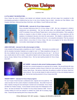 PIXIE WILLIAMS &ndash; instructor for Circus Unique programs