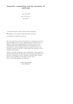 Imperfect competition and the dynamics of mark ups