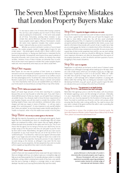 The Seven Most Expensive Mistakes that London Property Buyers