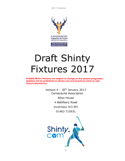 Draft Shinty Fixtures 2017