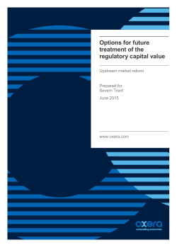 Options for future treatment of the regulatory capital value