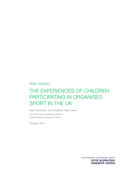 The experiences of children participating in organised sport