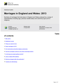 Marriages in England and Wales - Office for National Statistics