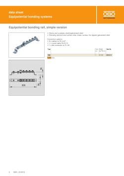 data sheet Equipotential bonding systems Equipotential bonding rail