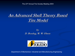 An Advanced Shell Theory Based Tire Model