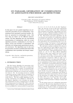 on parallel generation of combinations in associative processor