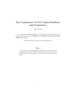 Ten Conferences WORDS: Open Problems and