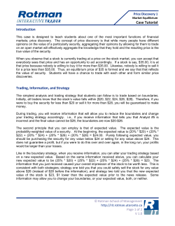 Price Discovery 1 - Case Tutorial
