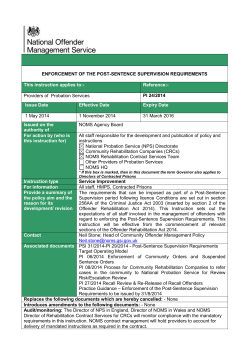 Enforcement of the post-sentence supervision