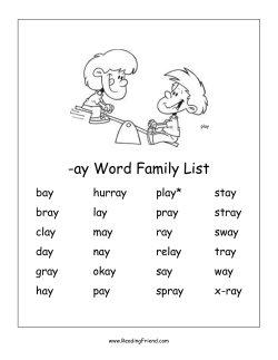 AY Word Family Worksheets