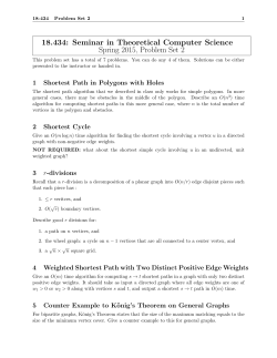 18.434: Seminar in Theoretical Computer Science Spring 2015