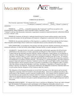 EXHIBIT __ FORM OF GUARANTY This Guaranty Agreement