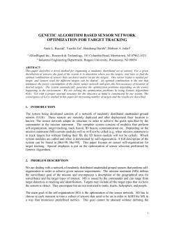 Genetic algorithm based sensor network