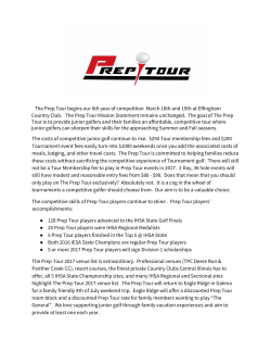 Prep Tour 2017 Newsletter