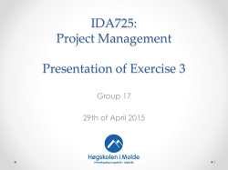 IDA725: Project Management Exercise 3