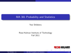 MA 381 Probability and Statistics - Rose