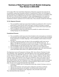 Summary of State Proposed Growth Models Undergoing Peer Review