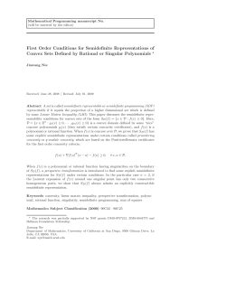 First Order Conditions for Semidefinite