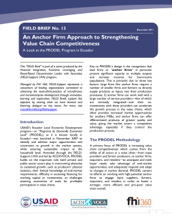 An Anchor Firm Approach to Strengthening Value Chain
