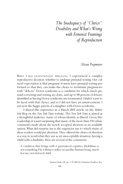 The Inadequacy of &ldquo;Choice&rdquo;: Disability and What`s