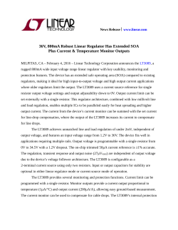 36V, 800mA Robust Linear Regulator Has Extended SOA Plus