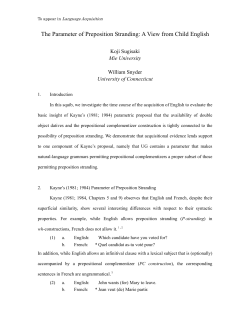 The Parameter of Preposition Stranding