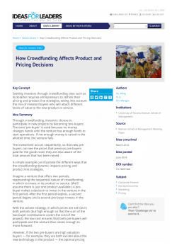 How Crowdfunding Affects Product and Pricing Decisions