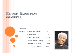 History Radio play (Mandela) - Our Lady of the Rosary College