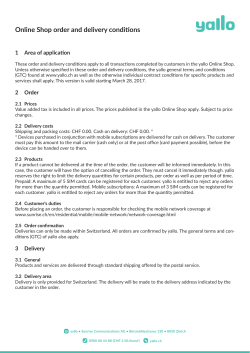 Online Shop order and delivery conditions