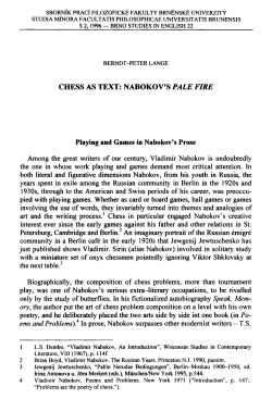 CHESS AS TEXT: NABOKOV`S PALE FIRE