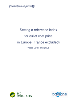Setting a reference index for cullet cost price in - Eco