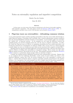 Notes on externality regulation and imperfect