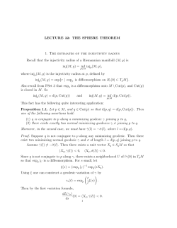 LECTURE 22: THE SPHERE THEOREM 1. The estimates of the