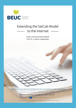 Extending the SatCab Model to the Internet - study by Prof