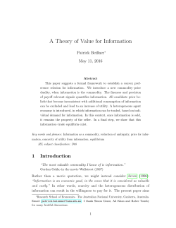 A Theory of Value for Information