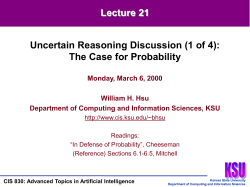 CIS 830 (Advanced Topics in AI) Lecture 21 of 45 - K