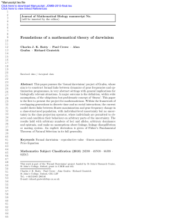 Foundations of a mathematical theory of darwinism