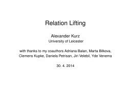 Relation Lifting - Chapman University