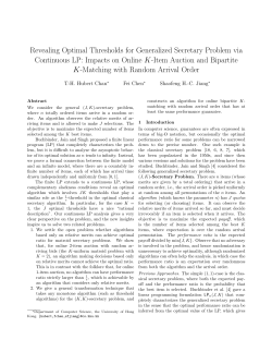 Revealing Optimal Thresholds for Generalized Secretary Problem