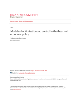 Models of optimization and control in the theory of economic policy