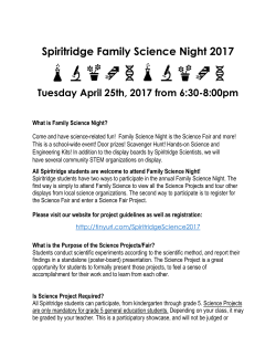 Spiritridge students are welcome to attend Family Science Night!