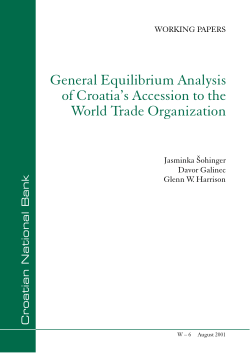 General Equilibrium Analysis of Croatia`s Accession to the World
