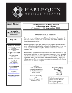 Next Show: - Harlequin Musical Theatre