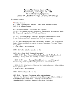 Layers of Parchment, Layers of Time Symposium
