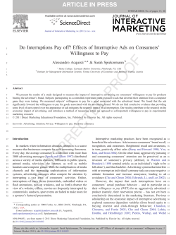 Do Interruptions Pay off? Effects of Interruptive Ads on Consumers