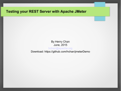 Testing your REST Server with Apache JMeter