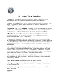 D11 Virtual World Guidelines