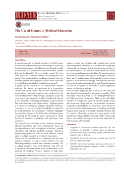 The Use of Games in Medical Education