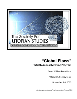thursday, nov. 5 - The Society for Utopian Studies